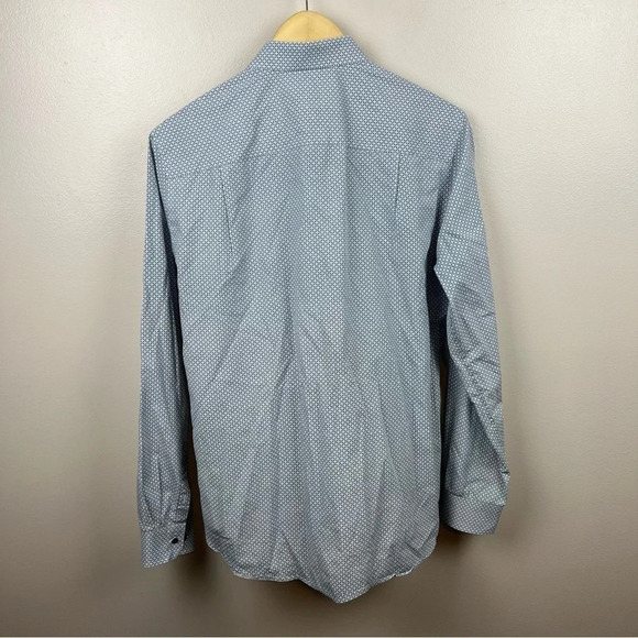 Ted Baker Button Up Dress Shirt Mens Size 15.5 Blue Work Career Professional - Picture 2 of 9